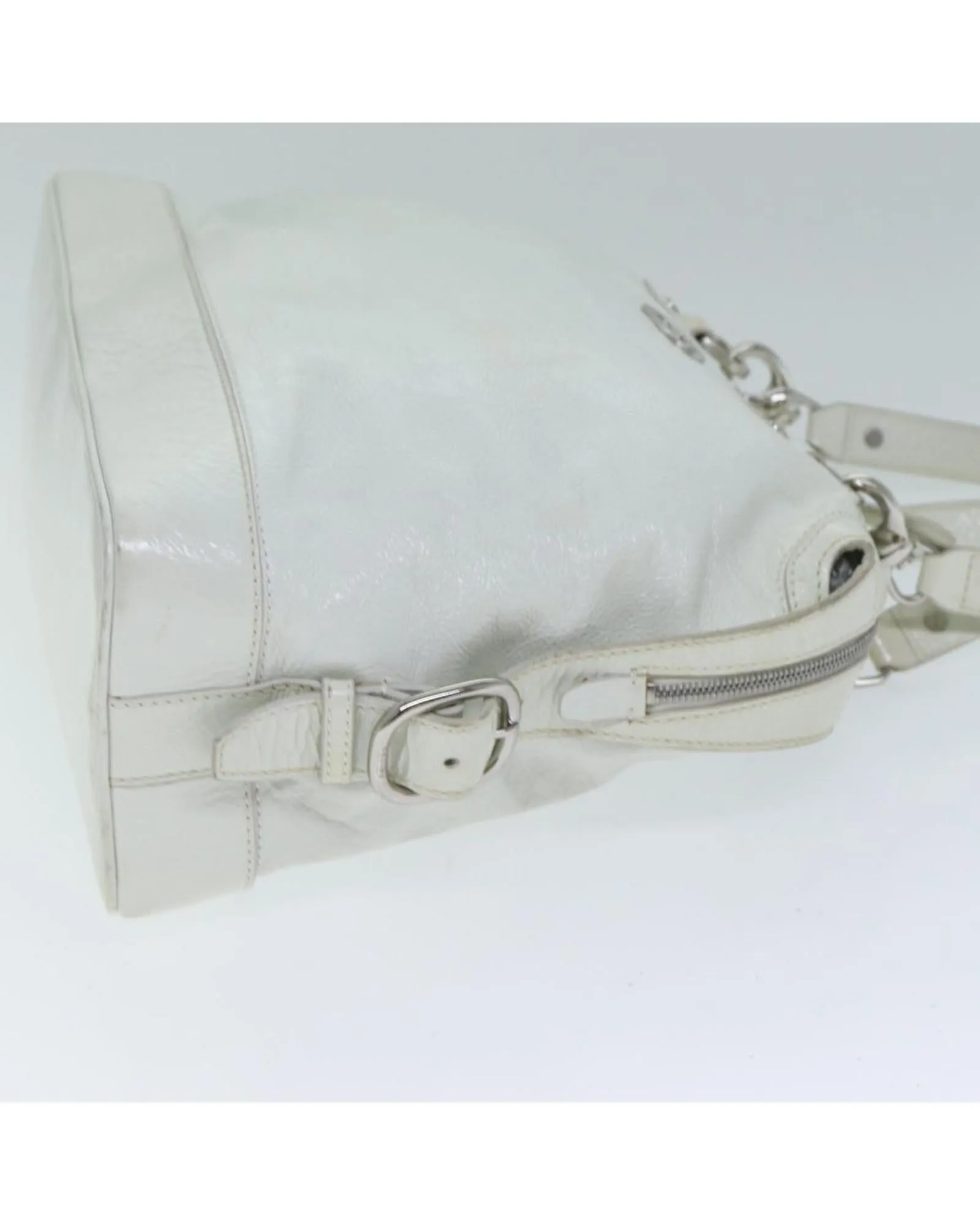 Enamel Hand Bag with Handle Drop and Secure Design