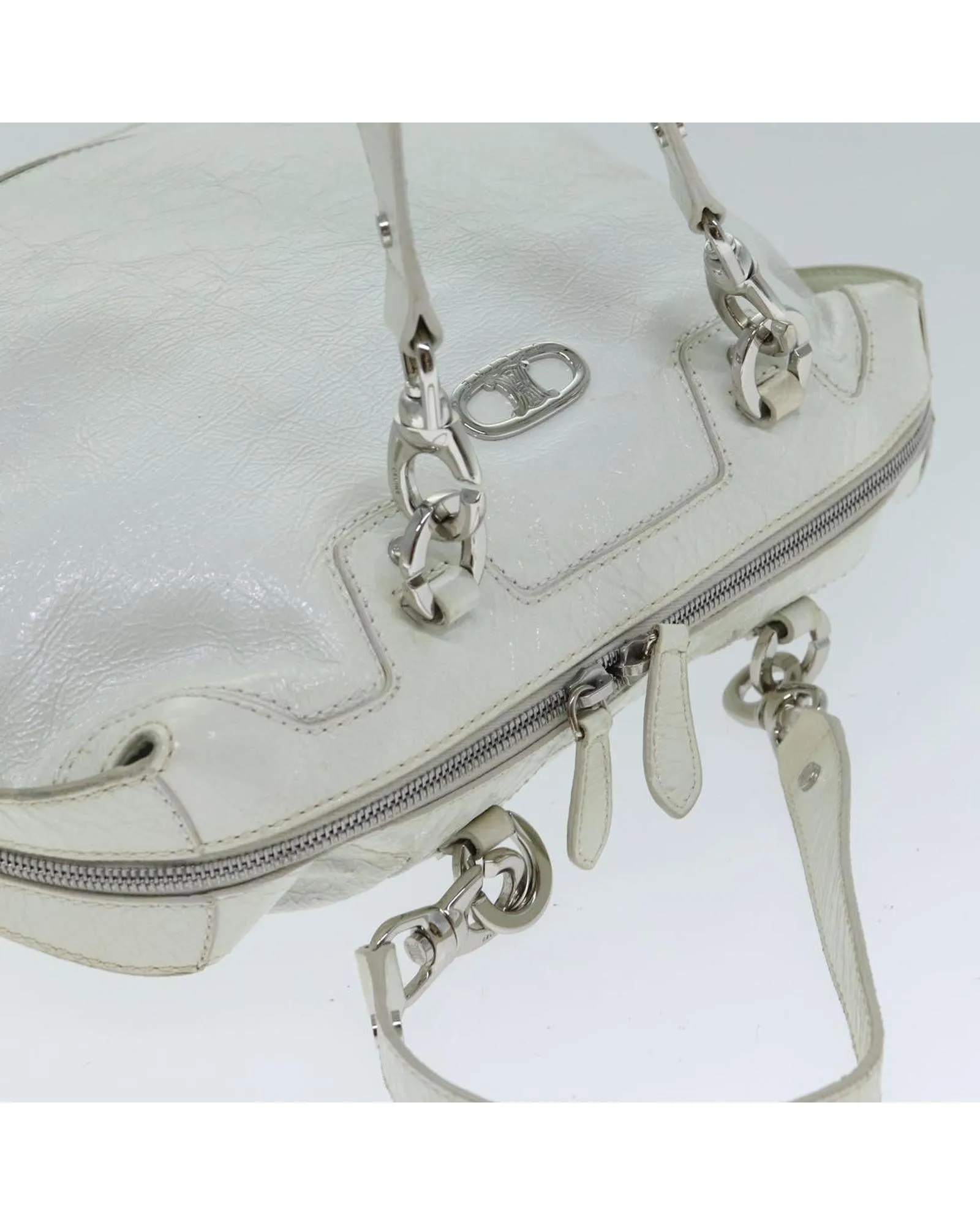 Enamel Hand Bag with Handle Drop and Secure Design