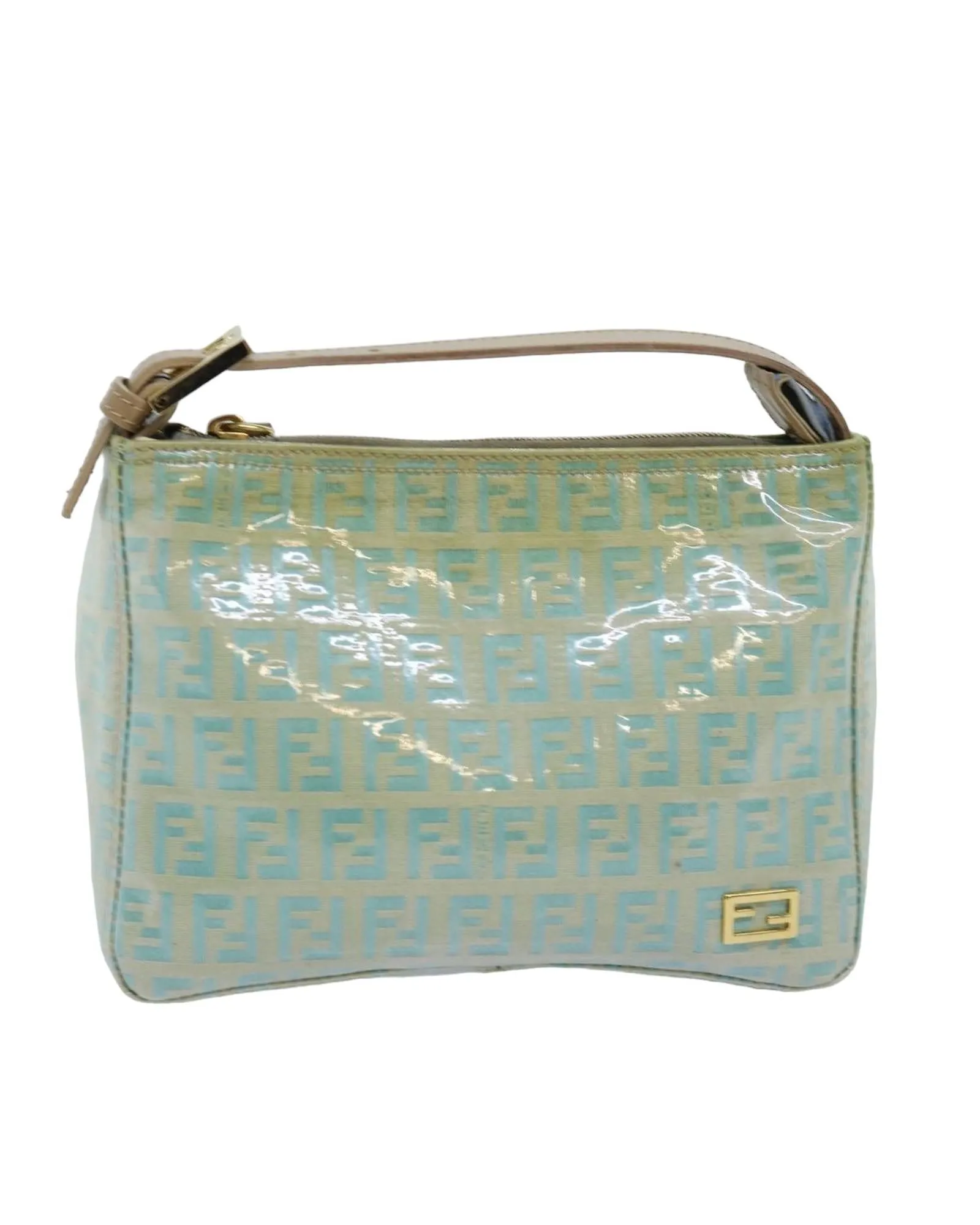 Enamel Zucchino Canvas Turquoise Blue Hand Bag - Italian Made