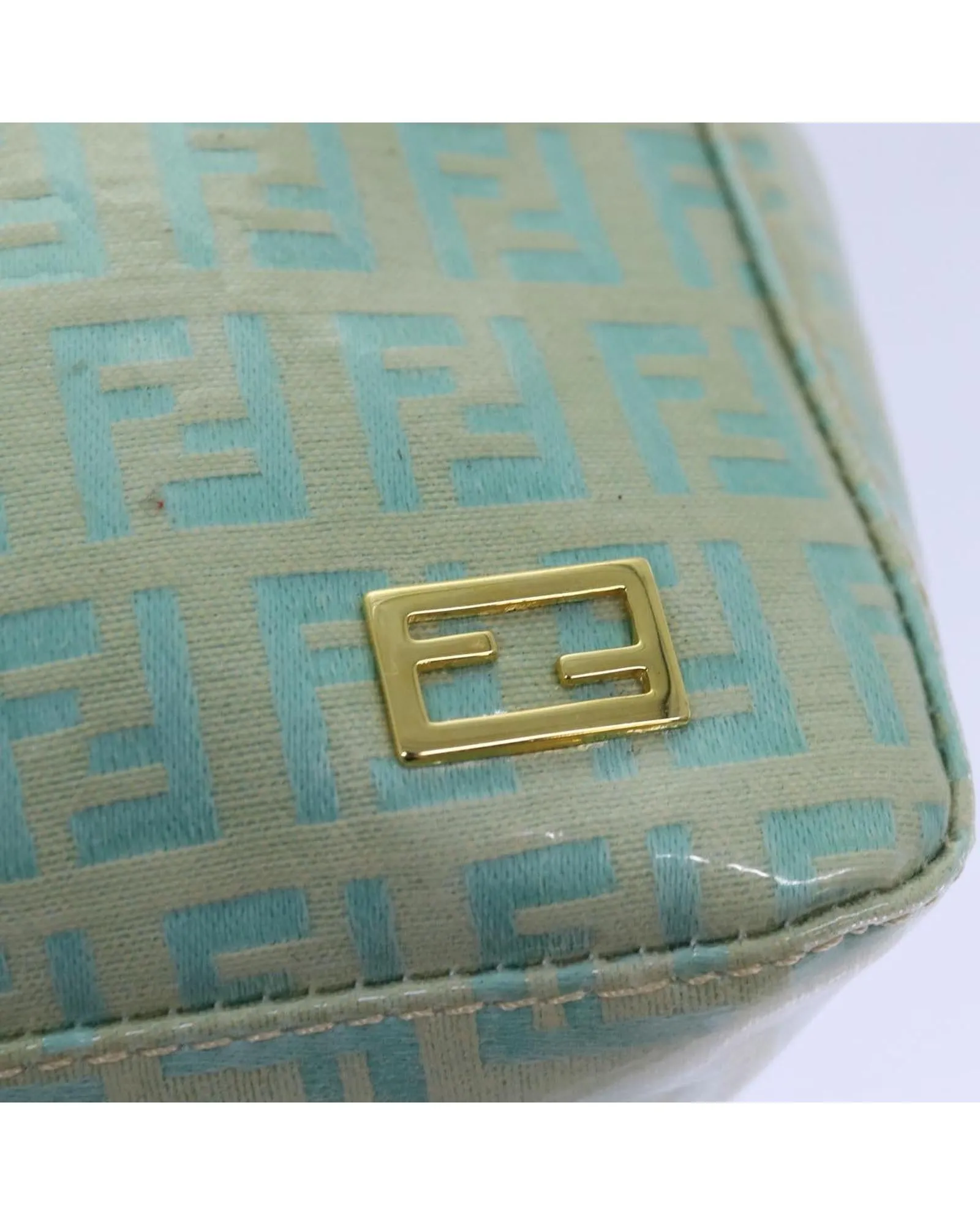 Enamel Zucchino Canvas Turquoise Blue Hand Bag - Italian Made