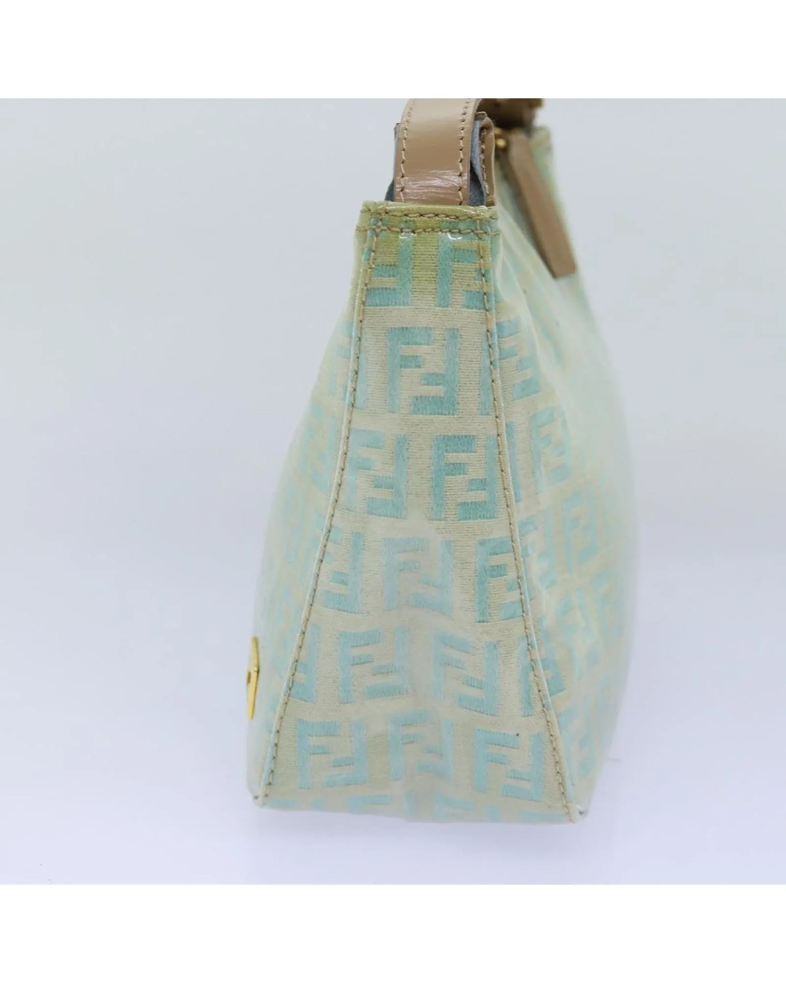 Enamel Zucchino Canvas Turquoise Blue Hand Bag - Italian Made