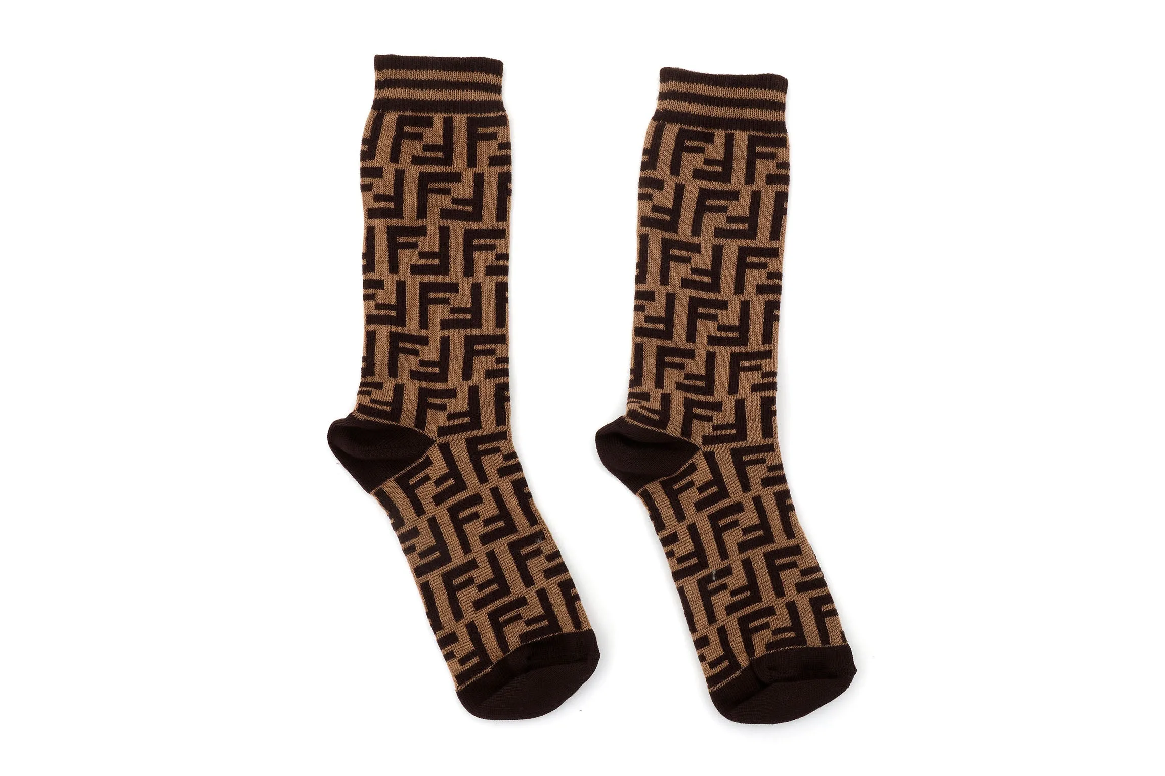 F Classic Brown Logo Socks