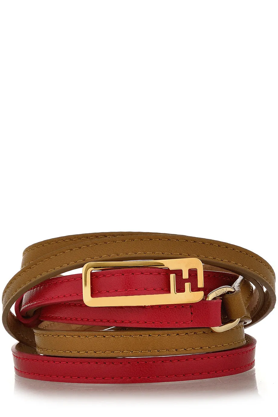 FENDI CHAMELEON Double Ride Fuchsia Tan Belt