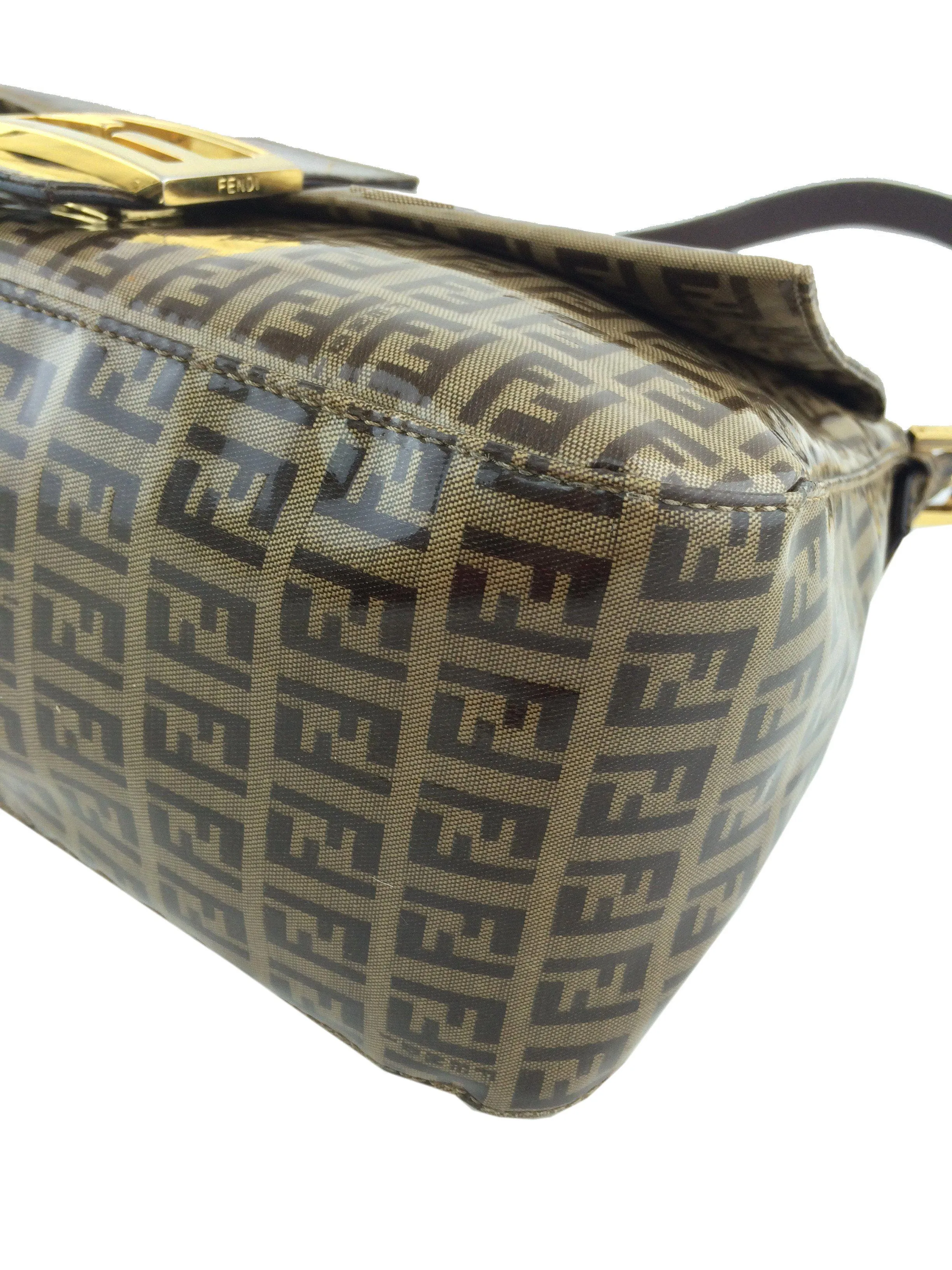 Fendi Zucchino Coated Canvas Large Mama Baguette