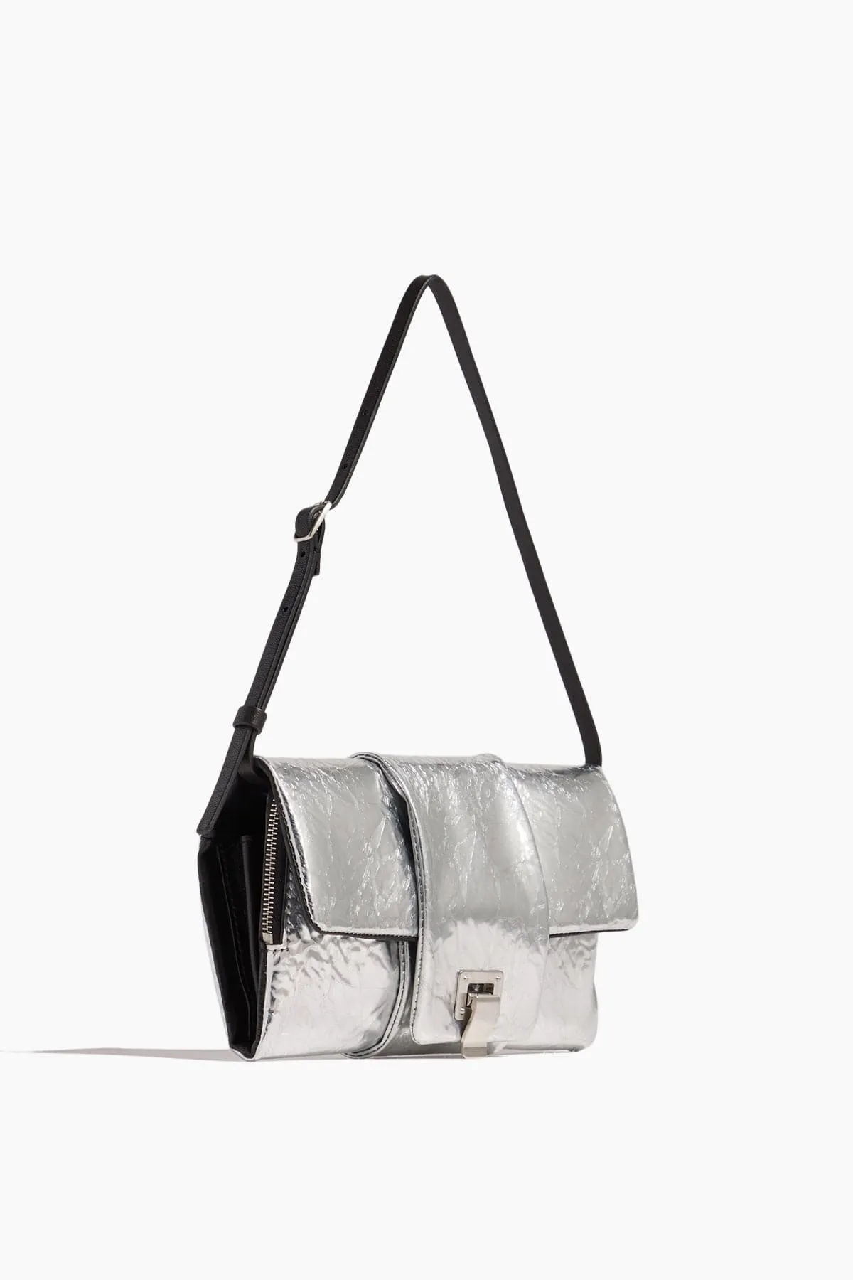 Flip Shoulder Bag in Silver