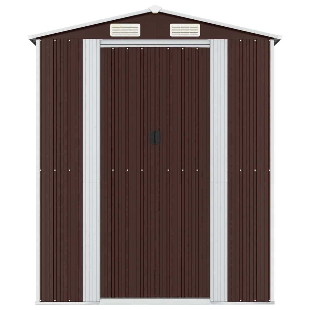 Garden Shed Dark Brown 192x606x223 cm Galvanised Steel