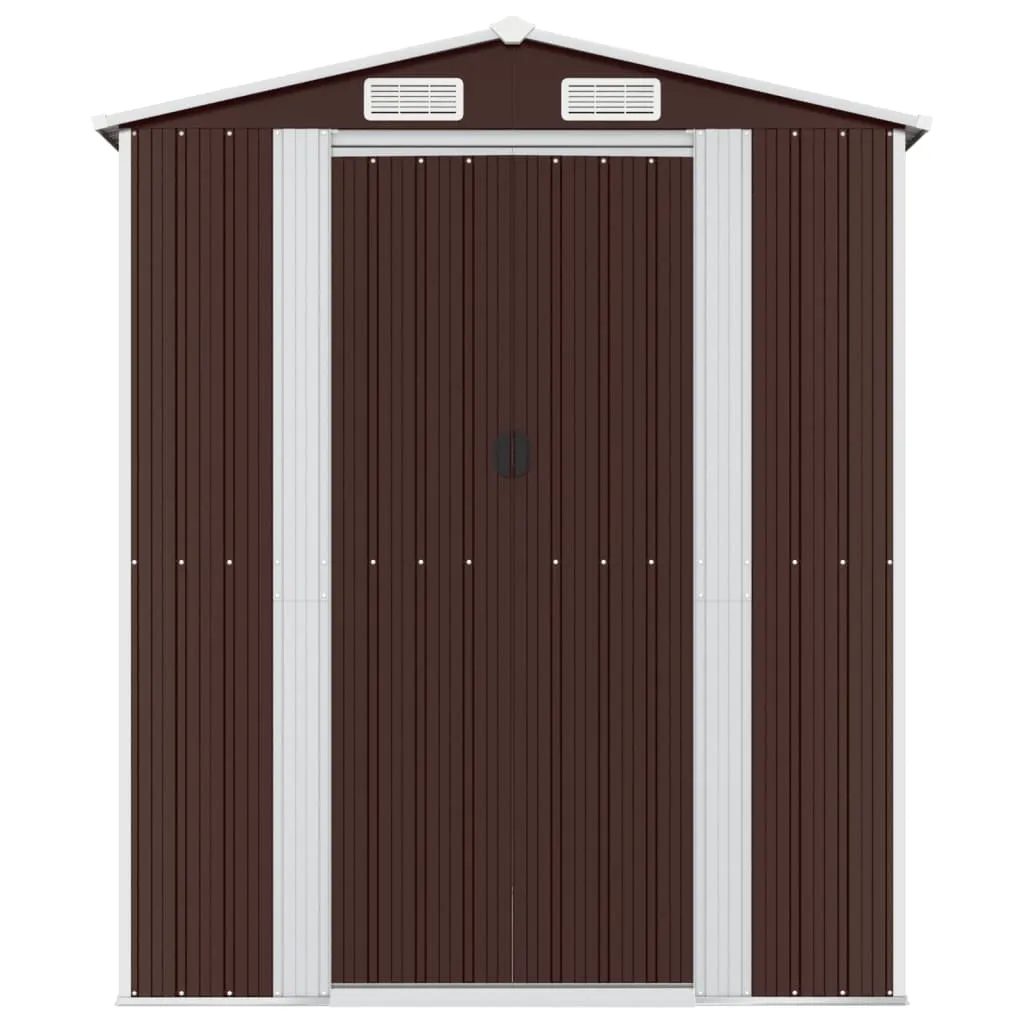 Garden Shed Dark Brown 192x855x223 cm Galvanised Steel