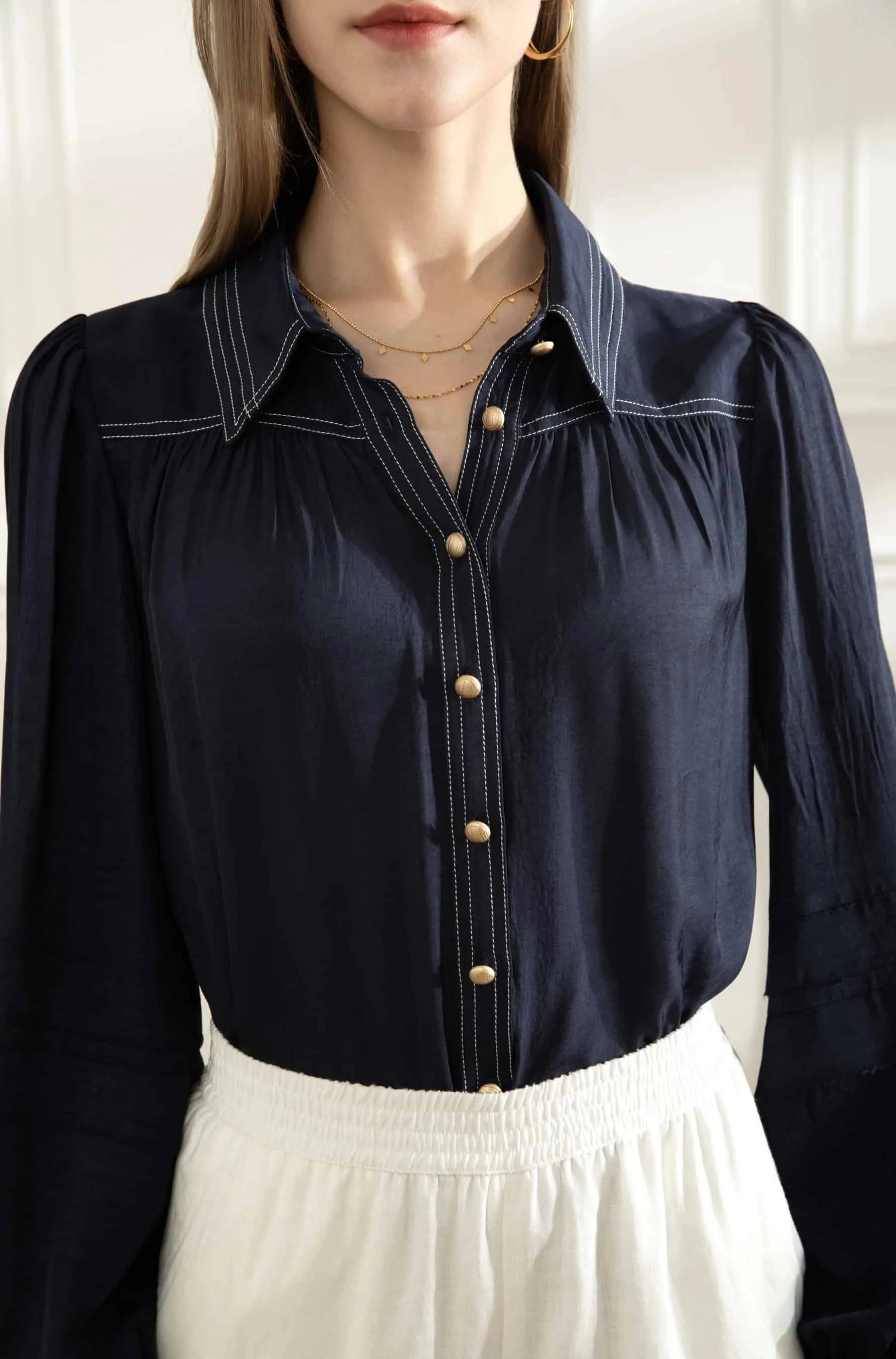 GDS Celine Blouse | Navy