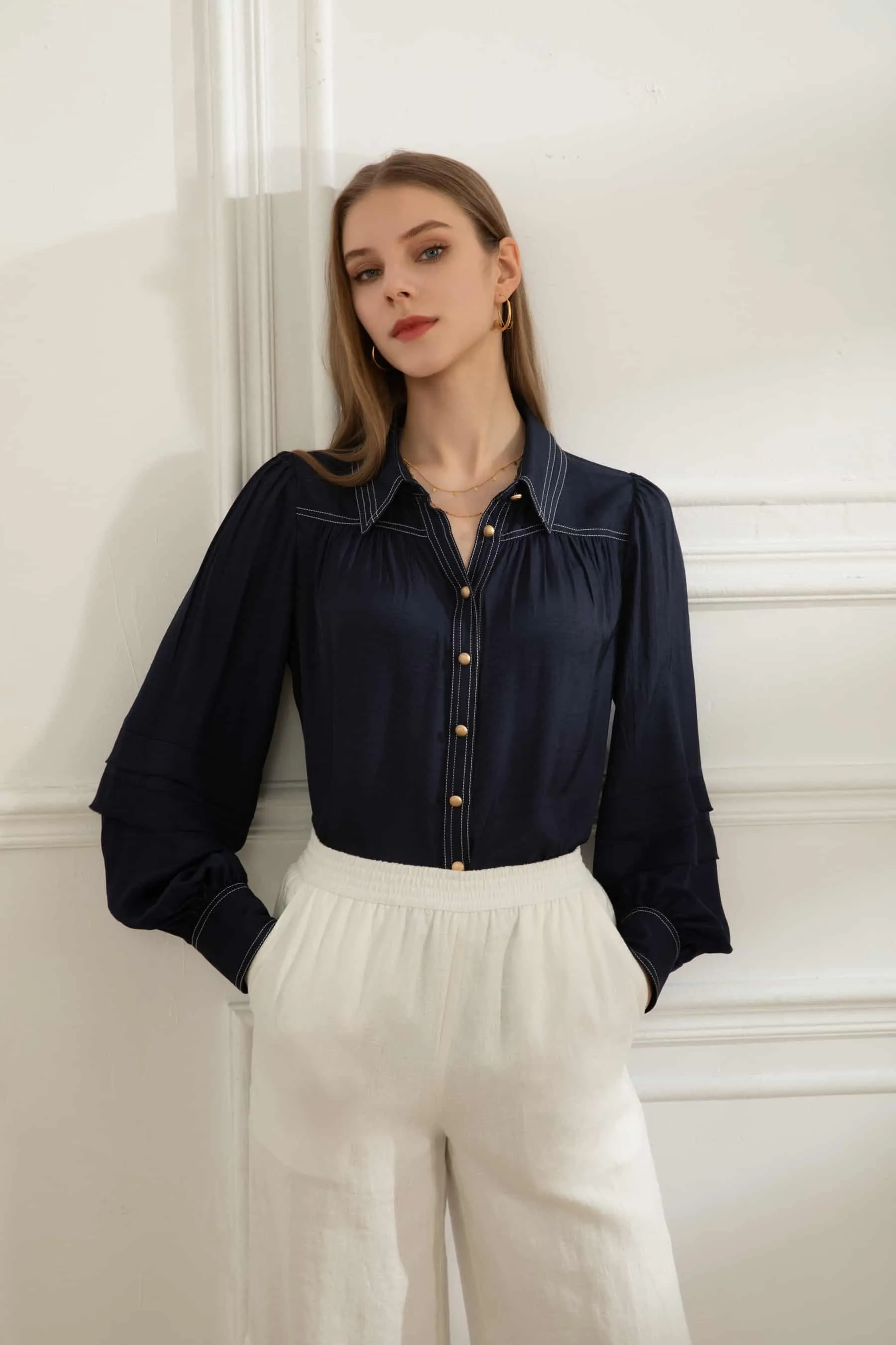 GDS Celine Blouse | Navy