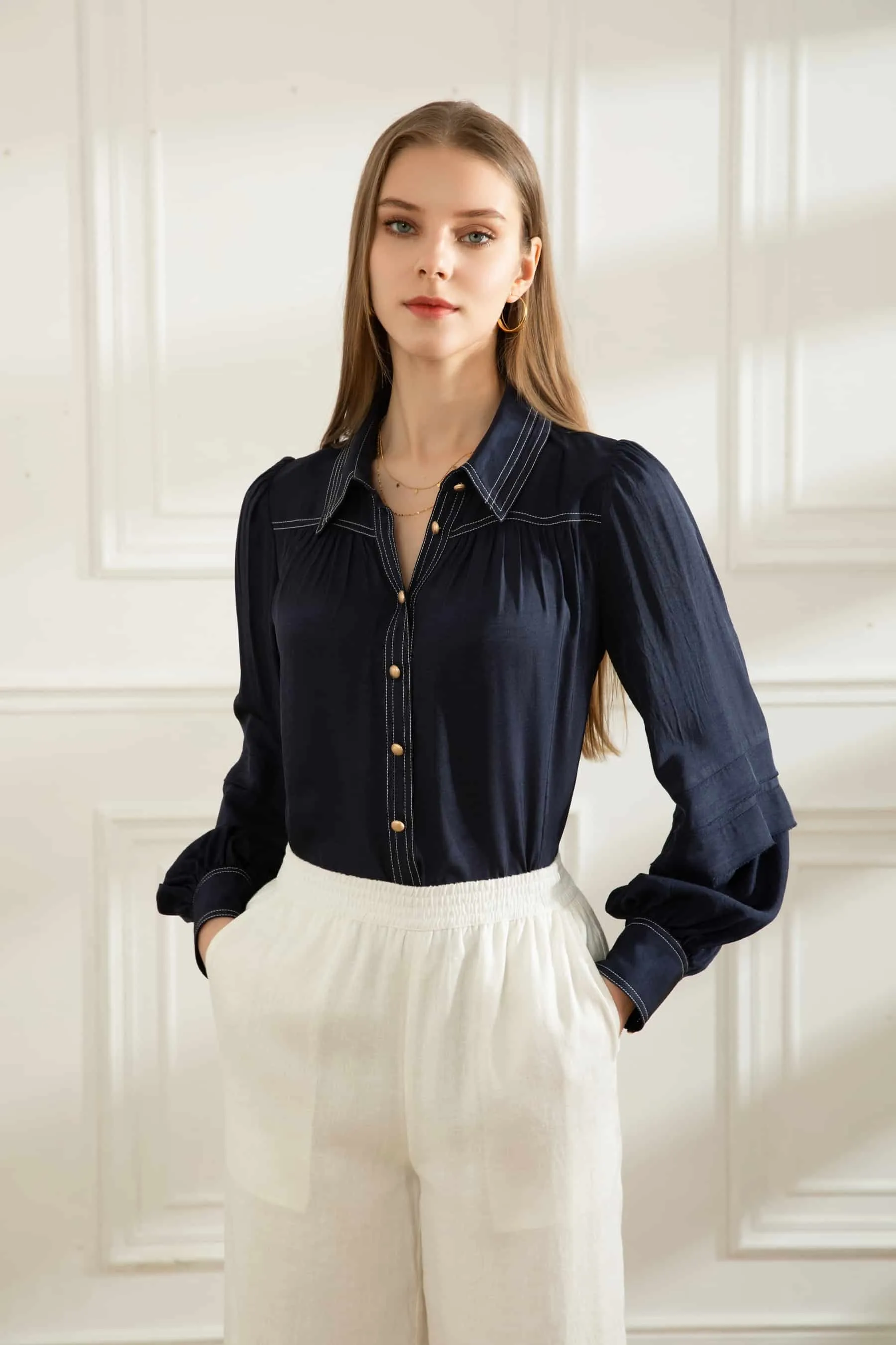 GDS Celine Blouse | Navy