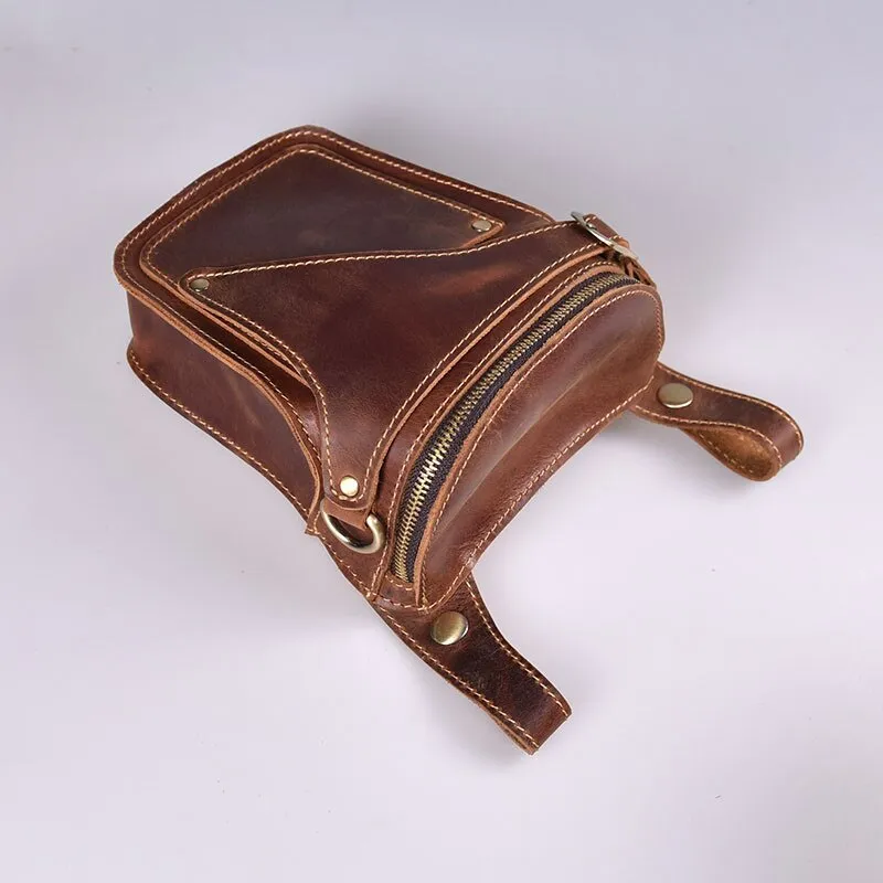 Genuine leather quality luxury treat bag waist bum bag zipper