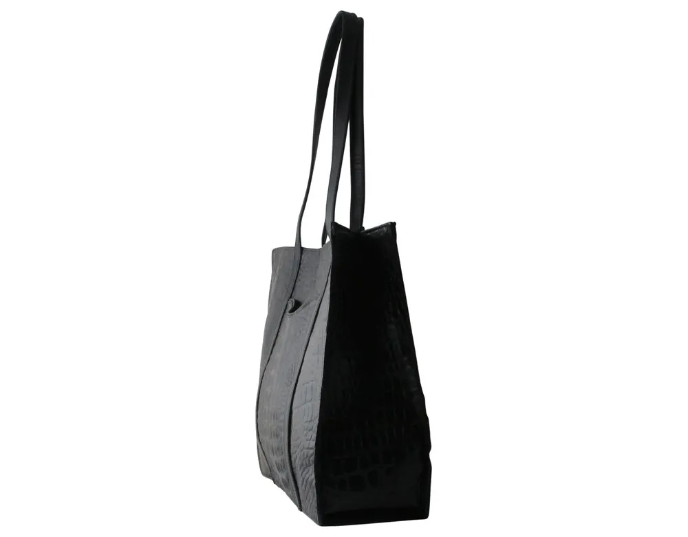 George Jackson Black Leather Tote