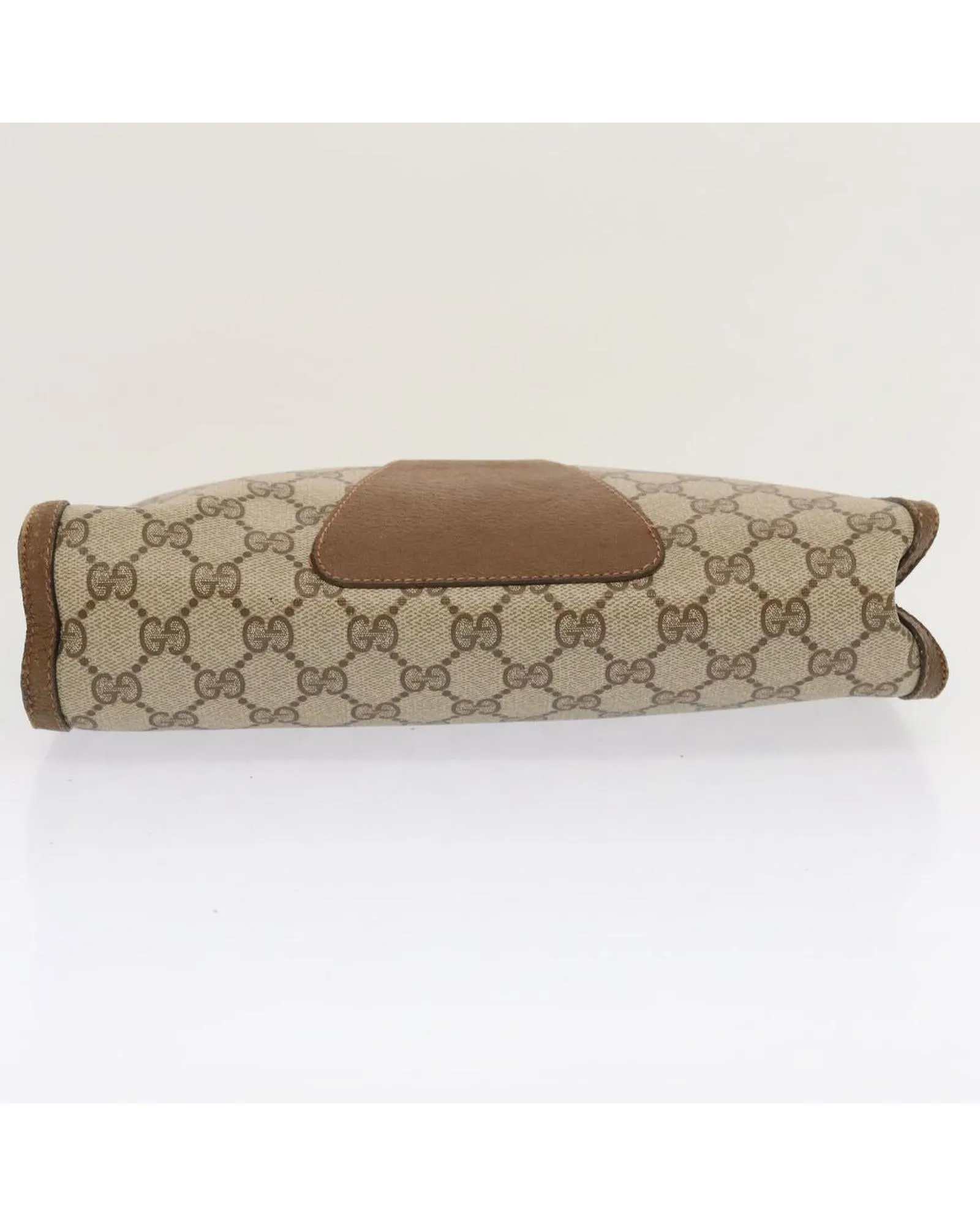 GG Supreme Web Clutch Bag in Beige and Red PVC Leather and GG Canvas Design