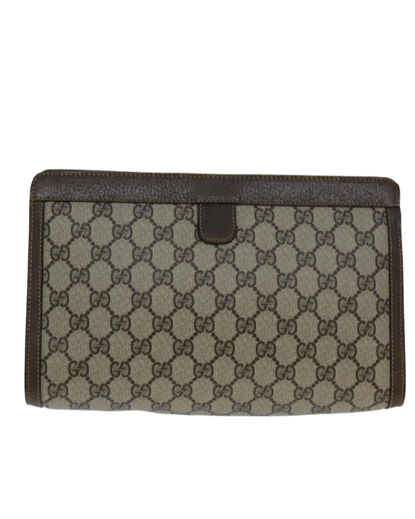 GG Supreme Web Sherry Line Clutch Bag in PVC Leather and Canvas