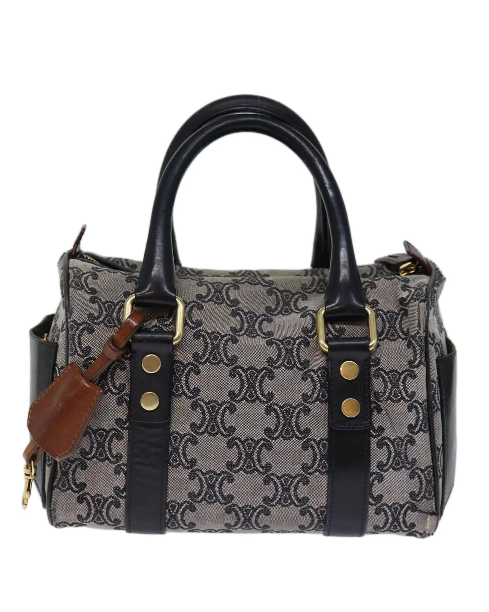 Gray Canvas Hand Bag with Triomphe Design - Authentic Luxury Item