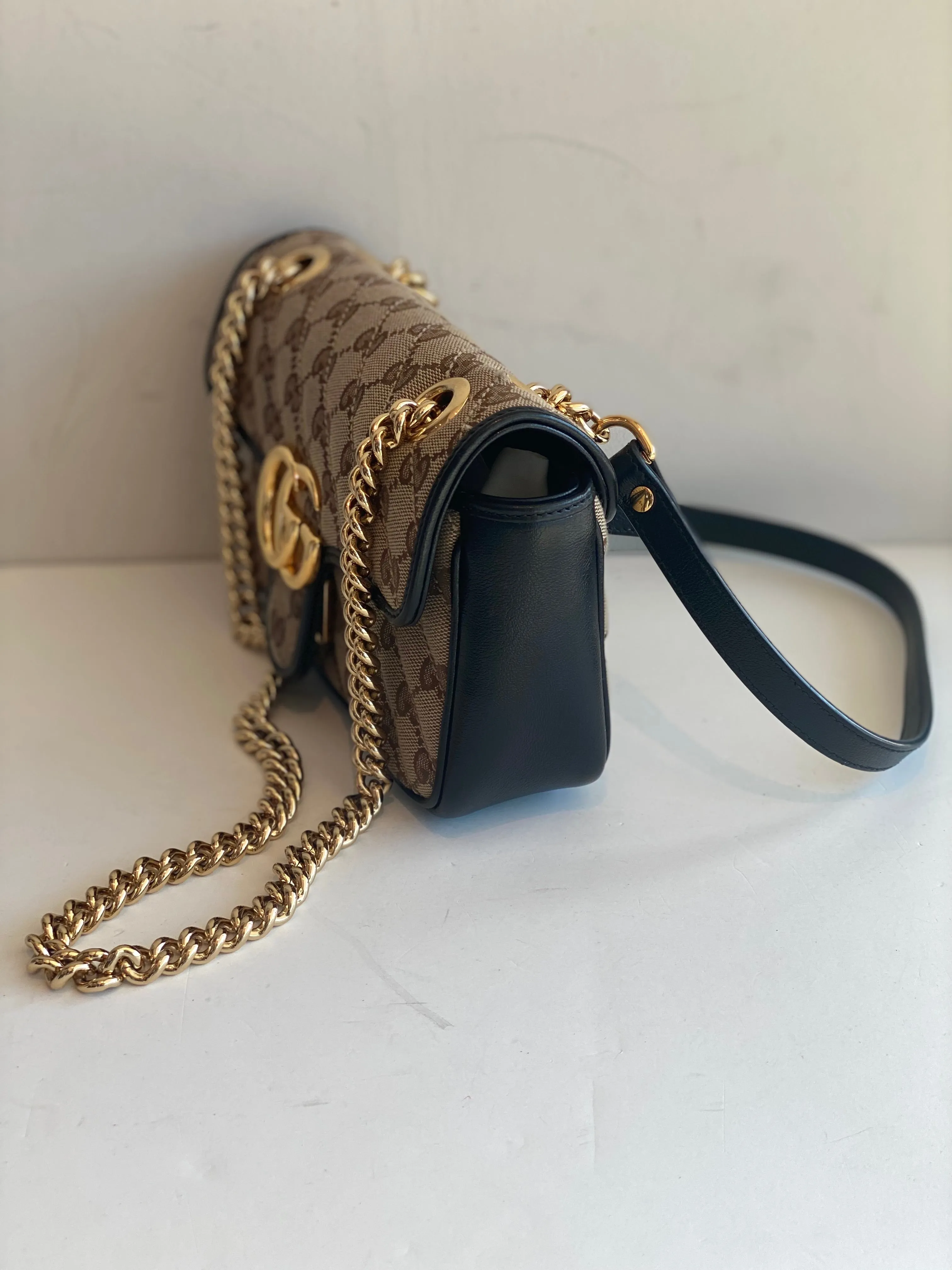 Gucci Monogram Matelassé Diagonal Marmont Shoulder Bag