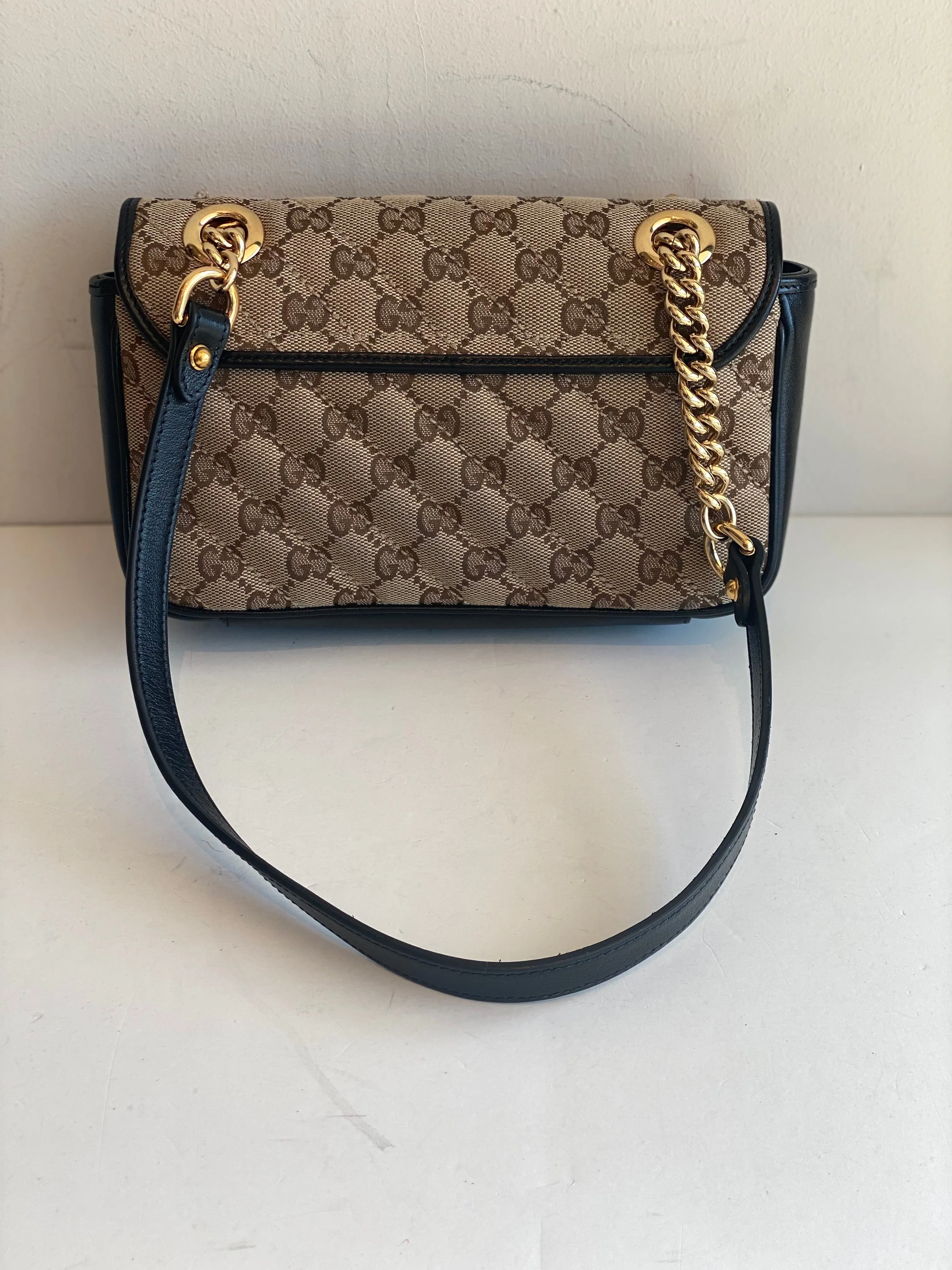 Gucci Monogram Matelassé Diagonal Marmont Shoulder Bag