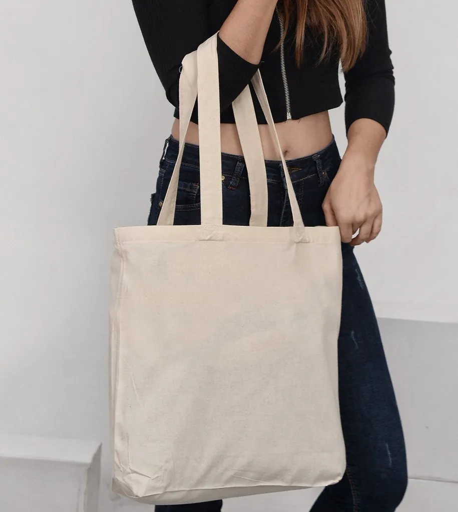 Gusseted Organic Canvas Custom Tote Bags - Organic Custom Bags w/Gusset - OR110