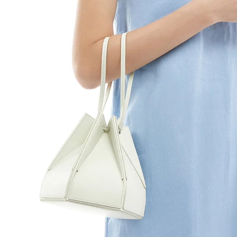 Hex Bucket Crossbody Bag - White