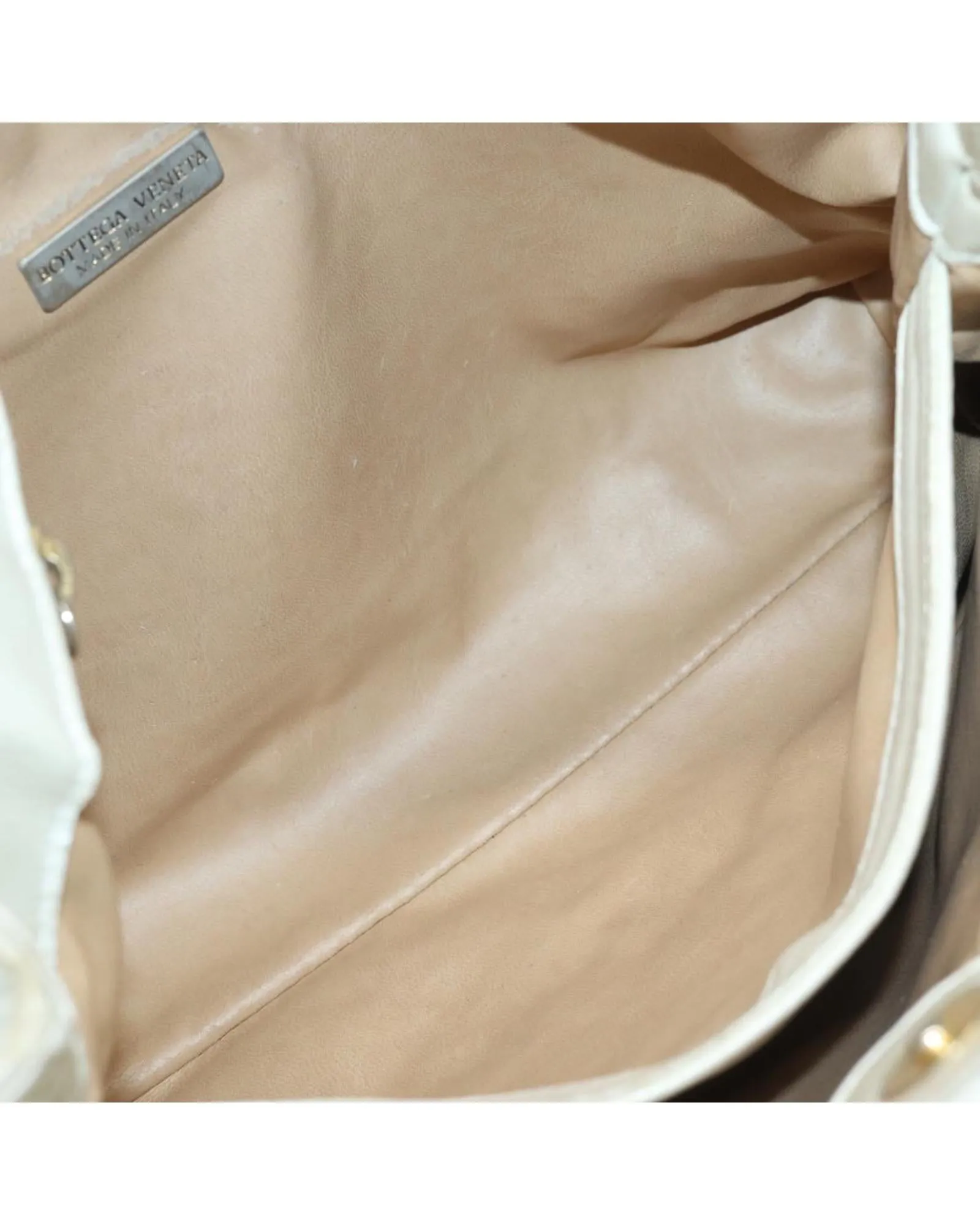 Intrecciato Leather Tote Bag with Silver-Tone Accents