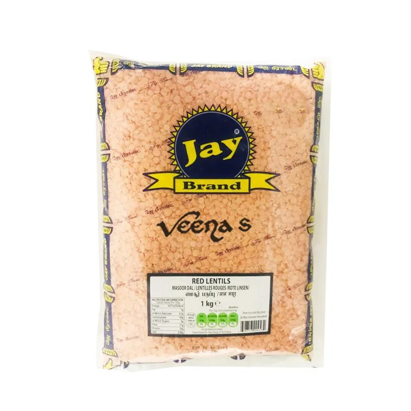 Jay Brand Masoor Dal (Red Lentils) 1kg