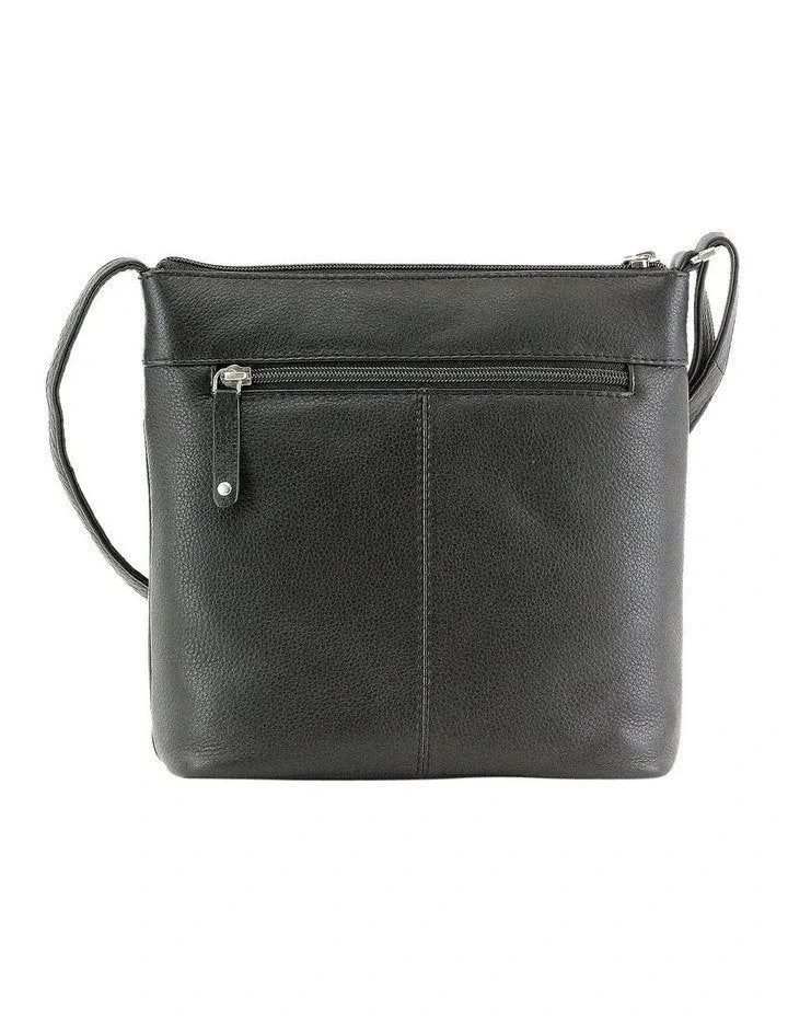 Joan Weisz Nomad Black Zip Top Crossbody Bag