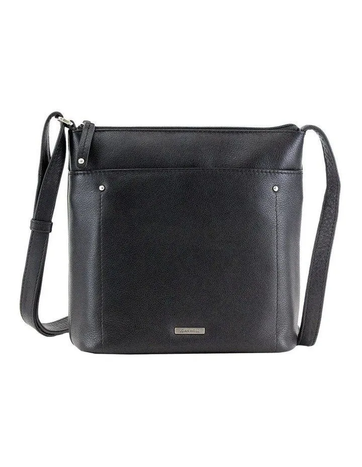 Joan Weisz Nomad Black Zip Top Crossbody Bag