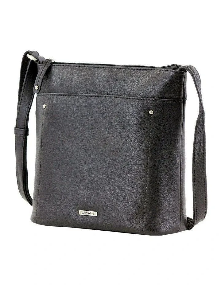 Joan Weisz Nomad Black Zip Top Crossbody Bag