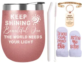 Keep Shining Beautiful One Gifts,Inspirational Gifts for Women Friends,Thoughtful Birthday