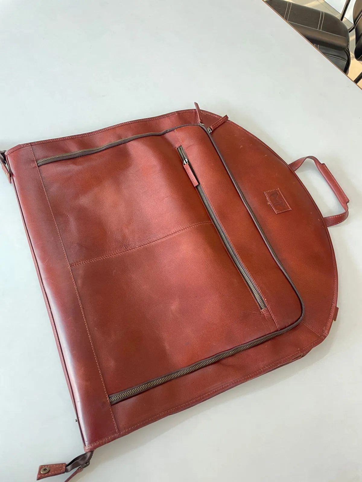 Leather Garment Bag - Dress Protection Bag