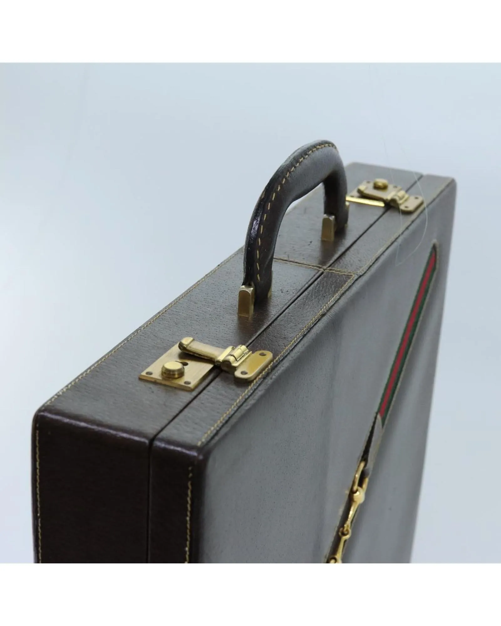 Leather Horsebit Briefcase with Key Accessory