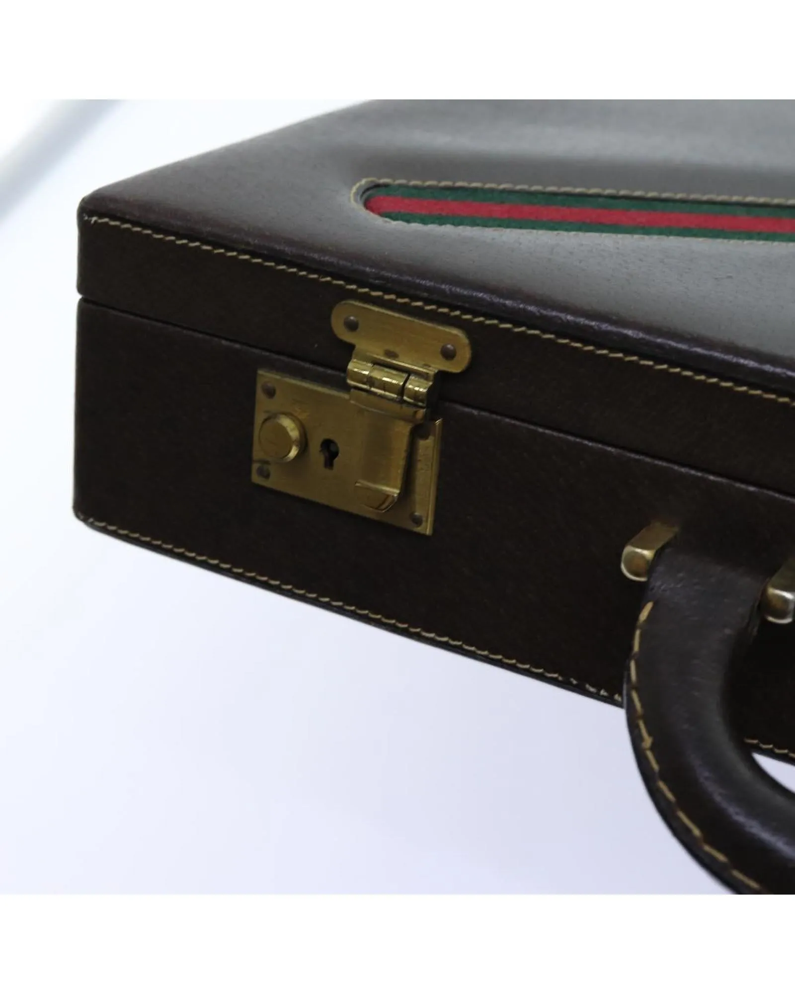 Leather Horsebit Briefcase with Key Accessory