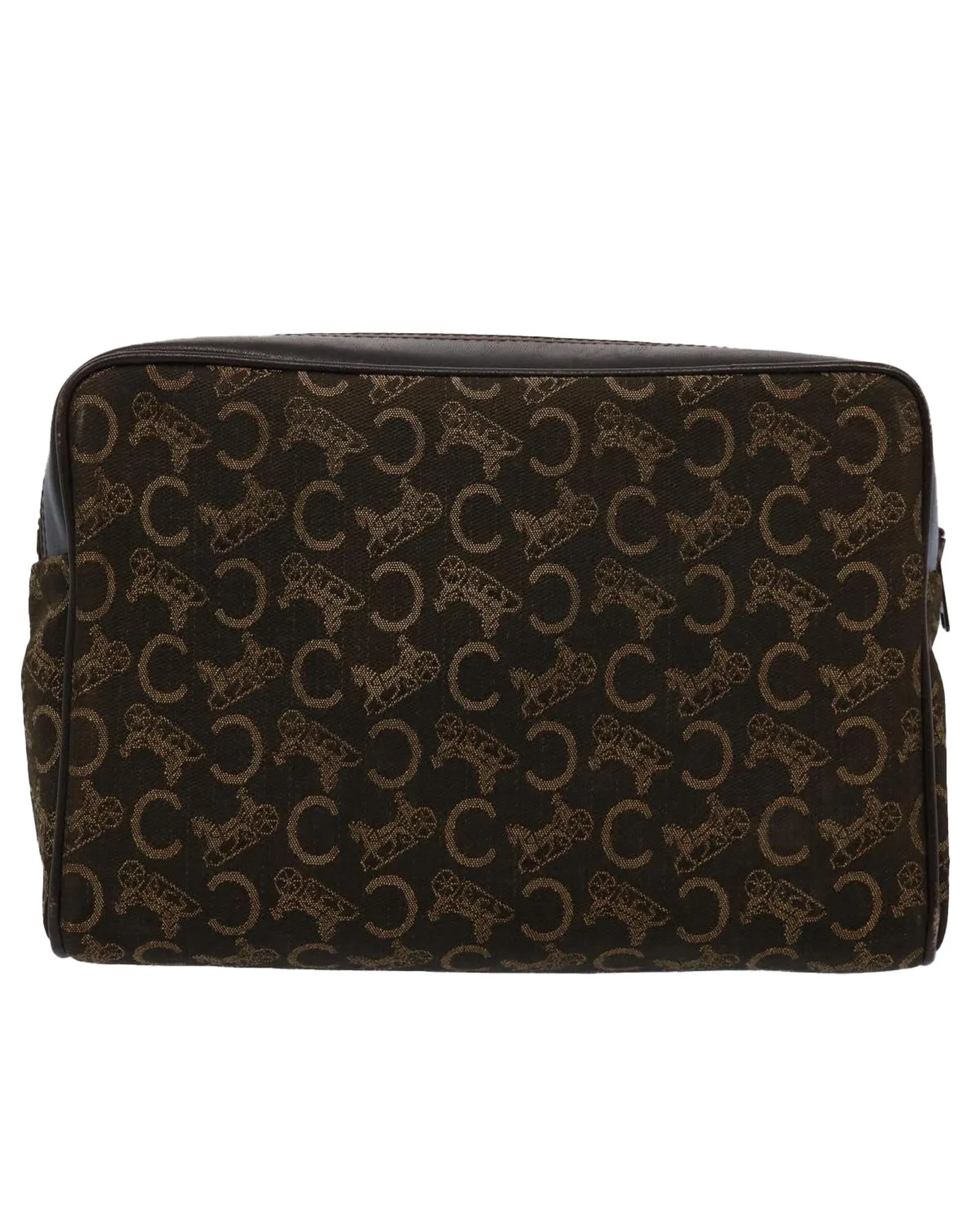 Macadam Canvas Brown Clutch Bag by Celine