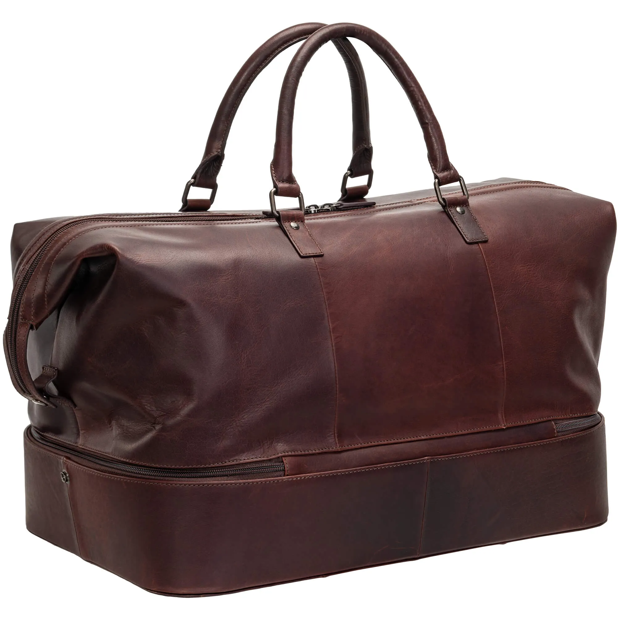 Mancini Leather Buffalo Double Compartment Duffle bag