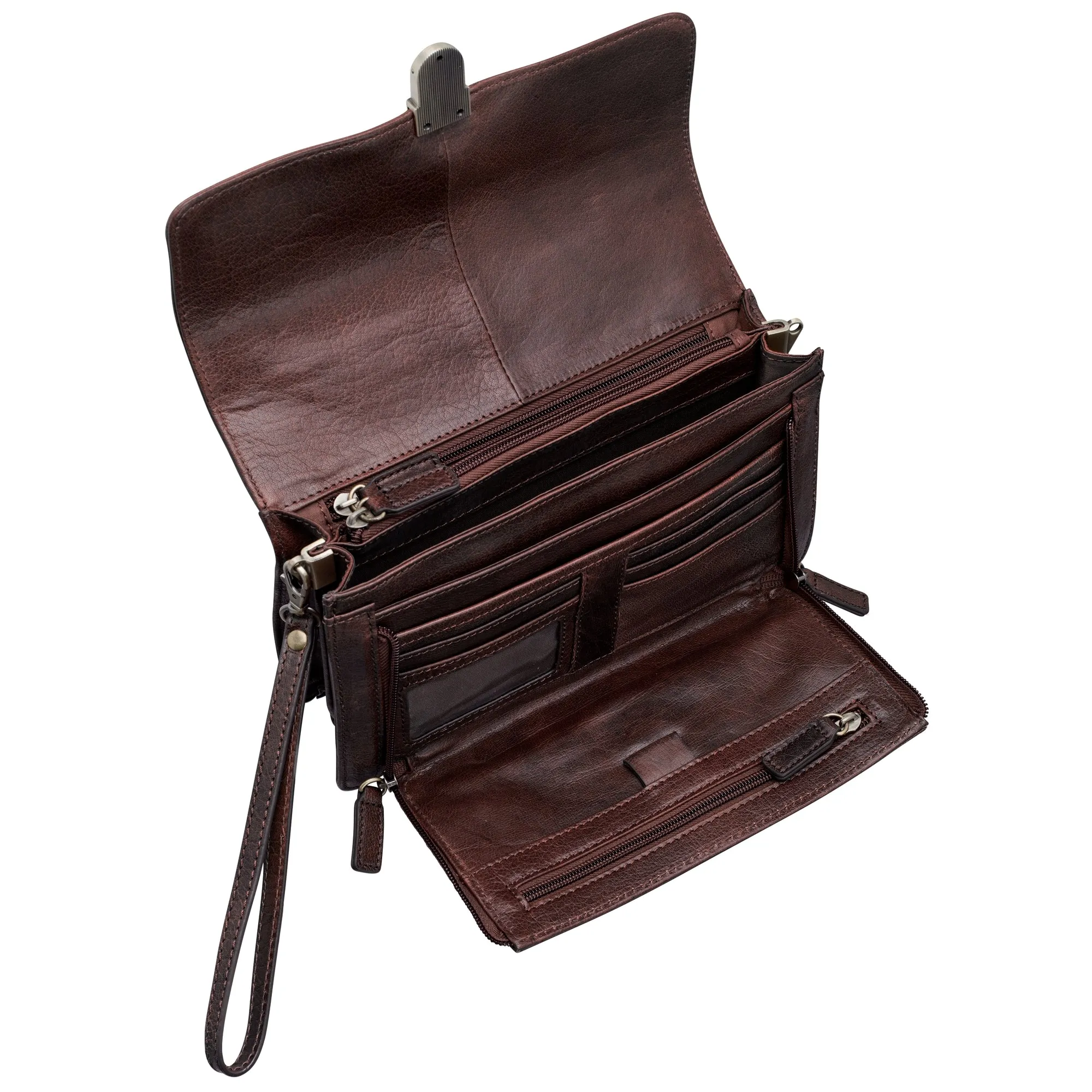 Mancini Leather Unisex Bag With Front Organizer