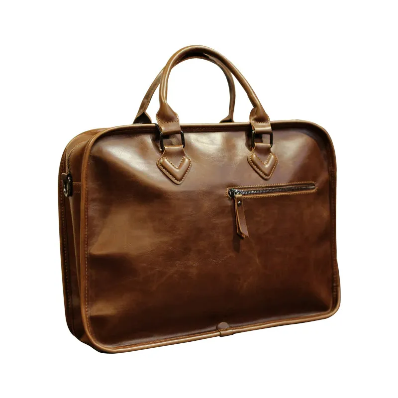 Men's Vintage Leather Briefcase Shoulder Bag