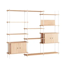 MOEBE triple shelving system with 2 cabinets and L shelf