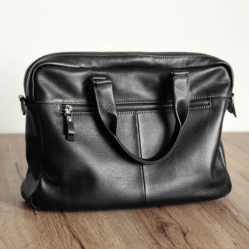 Natural Genuine Leather Men's Briefcase