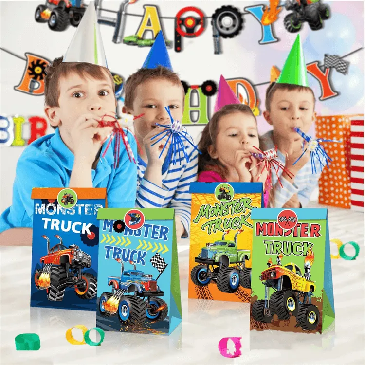 Paper Party Bag | Monster Truck | 12 Pcs