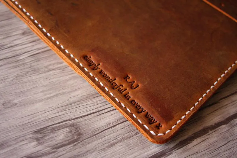 Personalized Leather 14 Laptop Sleeve Cover