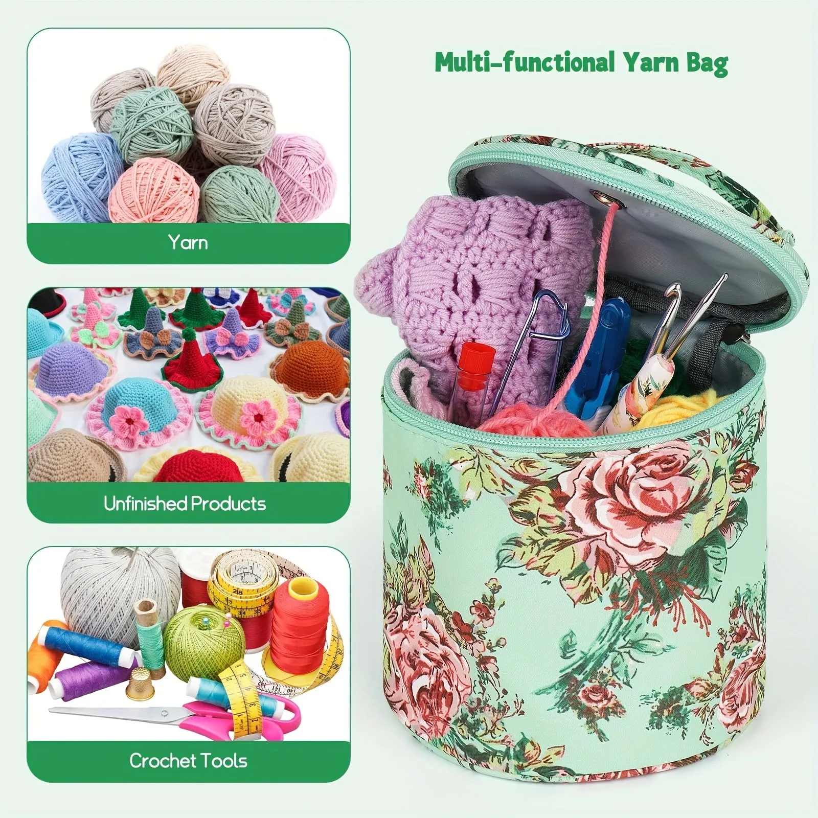 Portable Waterproof Yarn Storage Bag for Knitting Tools 7 Styles