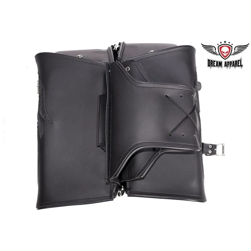 PVC Motorcycle Saddlebag with Flame