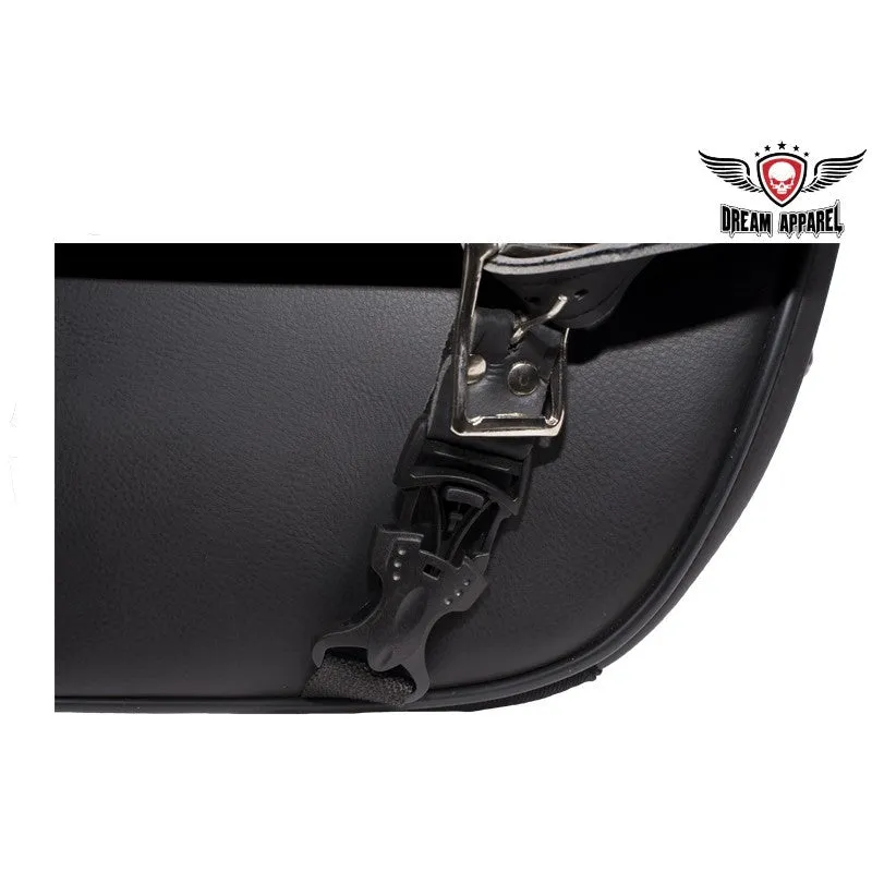 PVC Motorcycle Saddlebag with Flame