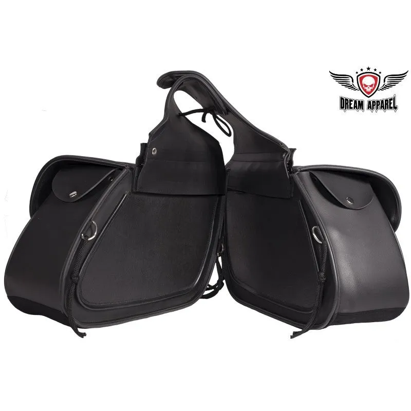 PVC Motorcycle Saddlebag with Flame