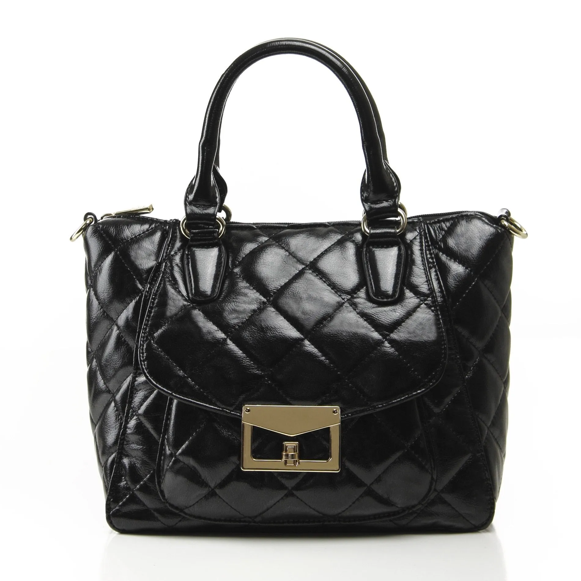 Quilted Metallic Antoinette Satchel Bag