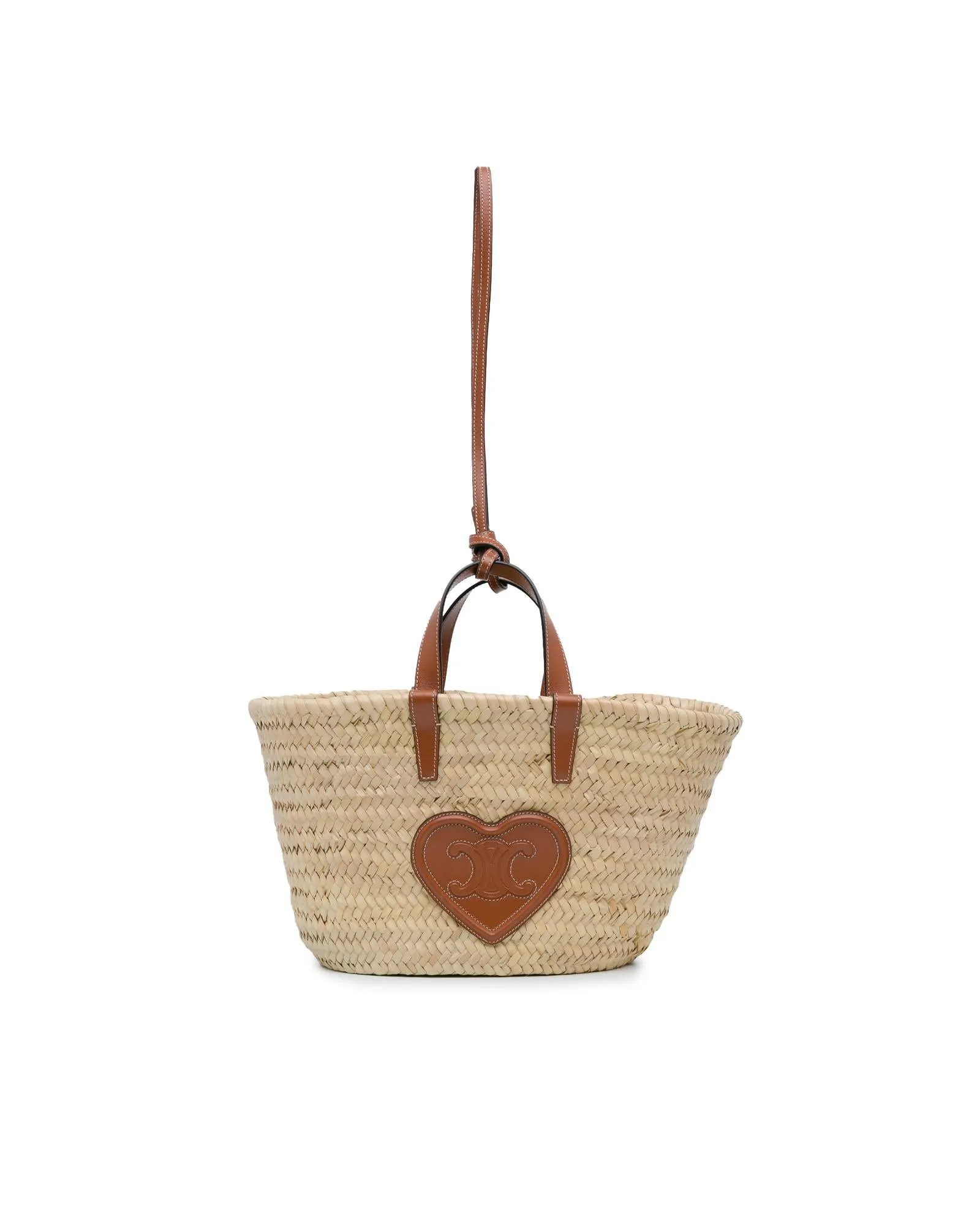 Raffia Panier Tote with Triomphe Design