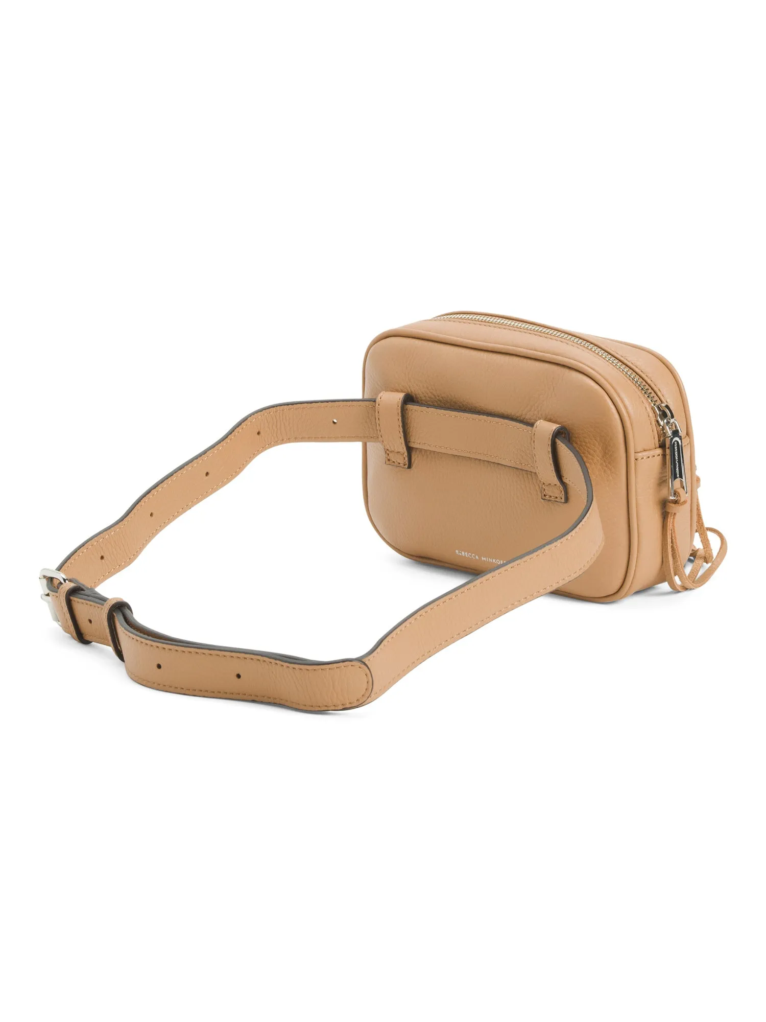 Rebecca Minkoff 3 Zip Leather Belt Fanny pack Bag DESERT TAN