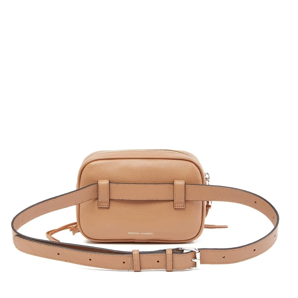 Rebecca Minkoff 3 Zip Leather Belt Fanny pack Bag DESERT TAN