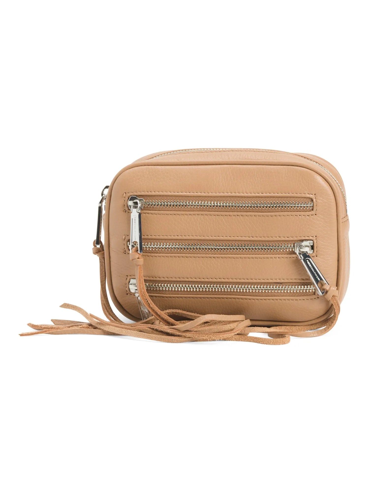 Rebecca Minkoff 3 Zip Leather Belt Fanny pack Bag DESERT TAN