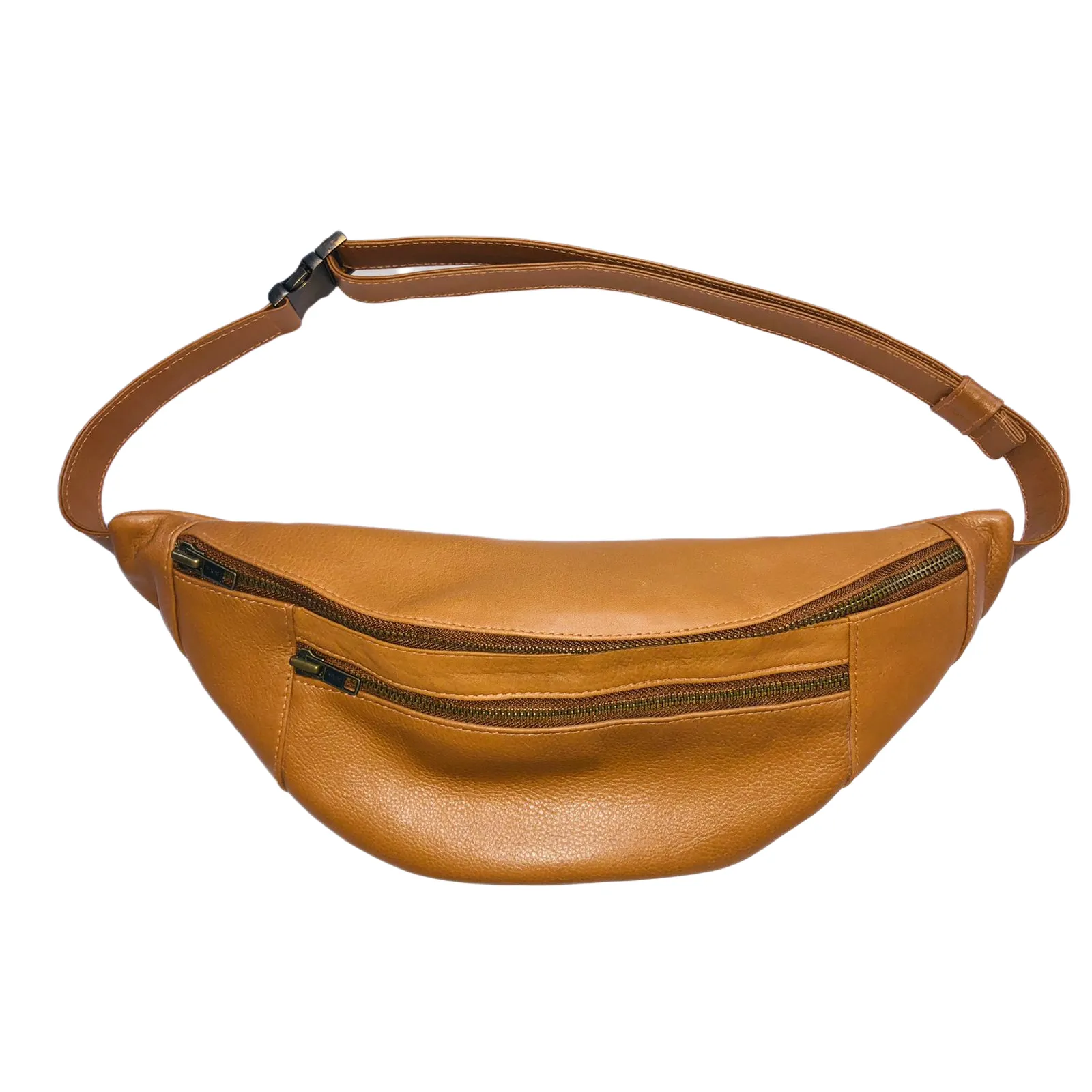 RemiLe05 Tan leather belt bag.